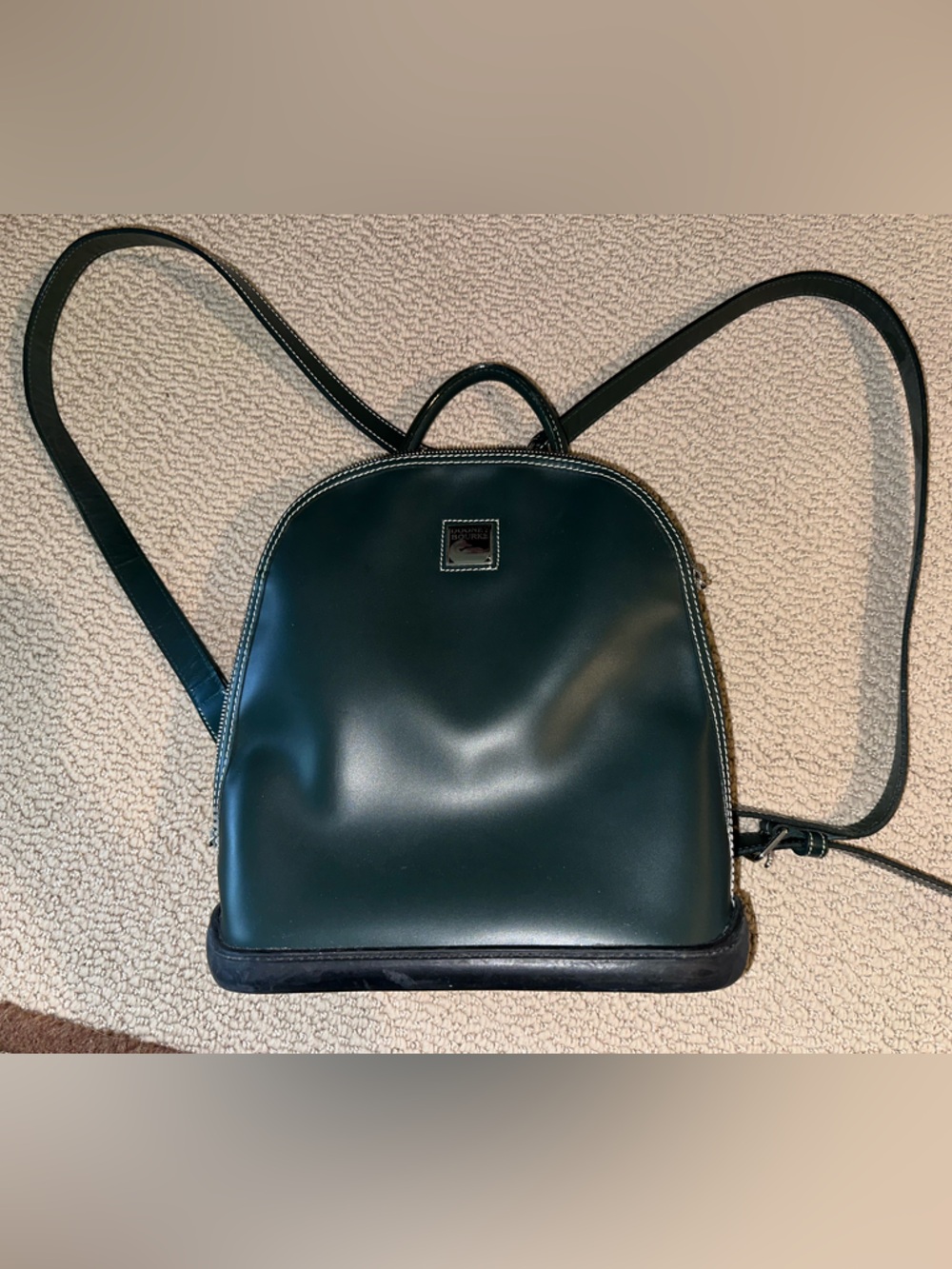 Dooney & Bourke Zip Pod Green Leather Backpack